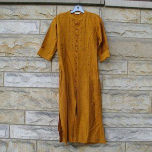 Long Embroidered Tunic Dress from India Size S